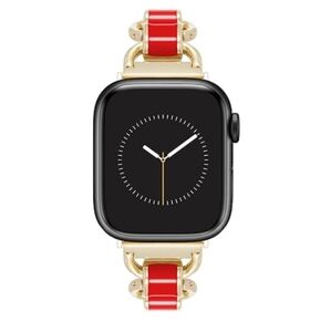 Replacement Chain Bracelet for Apple Watch Secure Adjustable Red Gold